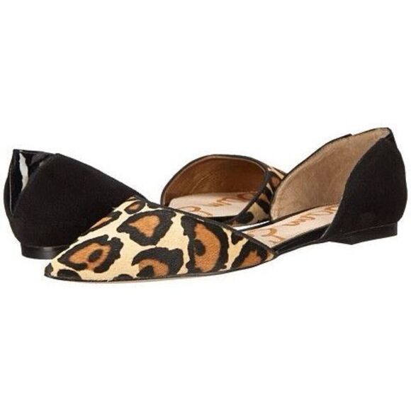 Sam Edelman Rodney Calf Hair Leopard D’Orsay Flats Size 7 - Picture 1 of 11